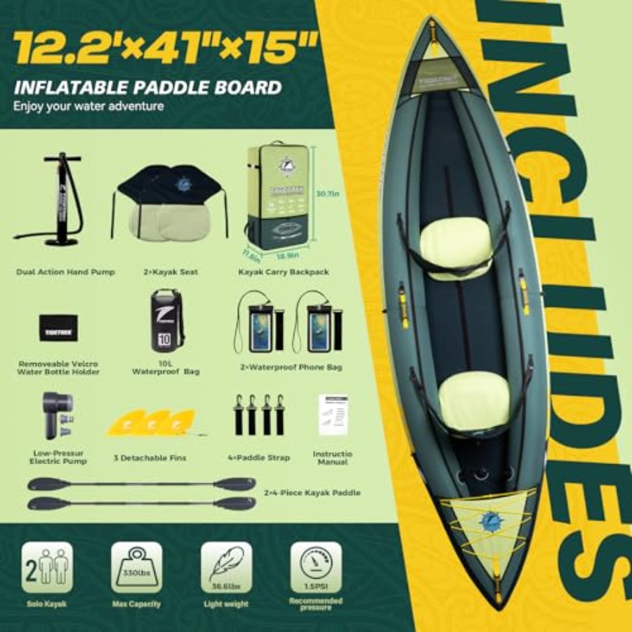 호수, 강, 낚시용 에어 투어링 카약, PVC 소재,  - Fishing Kayak Inflatable 리뷰 및 가격